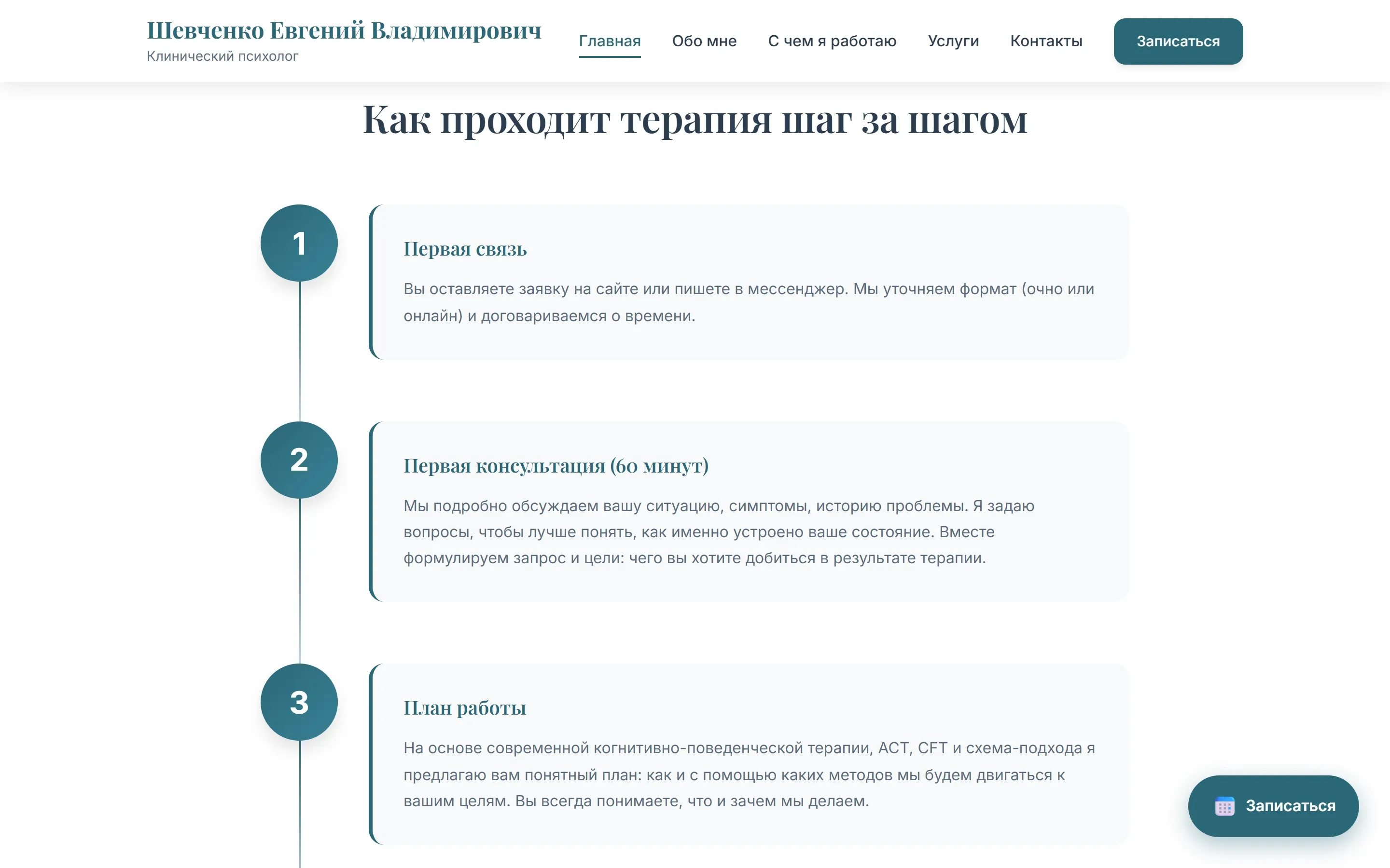 Шаги терапии